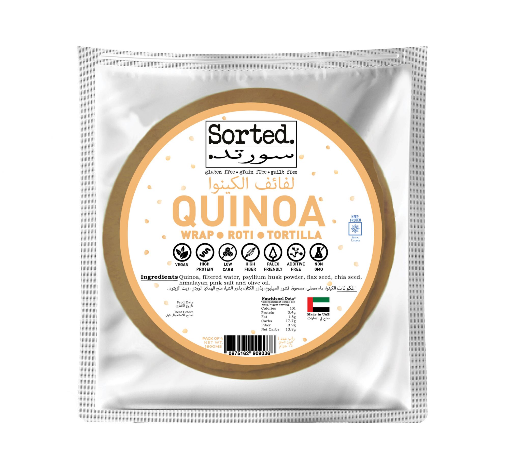 QUINOA WRAPS - PACK OF 4 by Rootz Organics