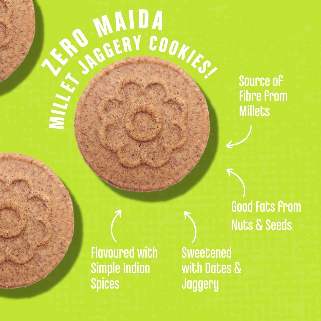 Early Foods -(Pack of 2)Jaggery Millet cookies Ragi & Amaranth 150gm