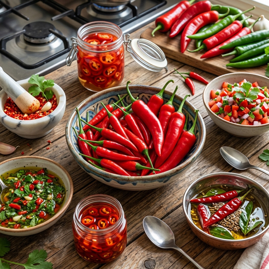 Rootz Organics Red Chilli 500G — Fresh Hot Thai Red Chillies, Air-Flown from Thailand