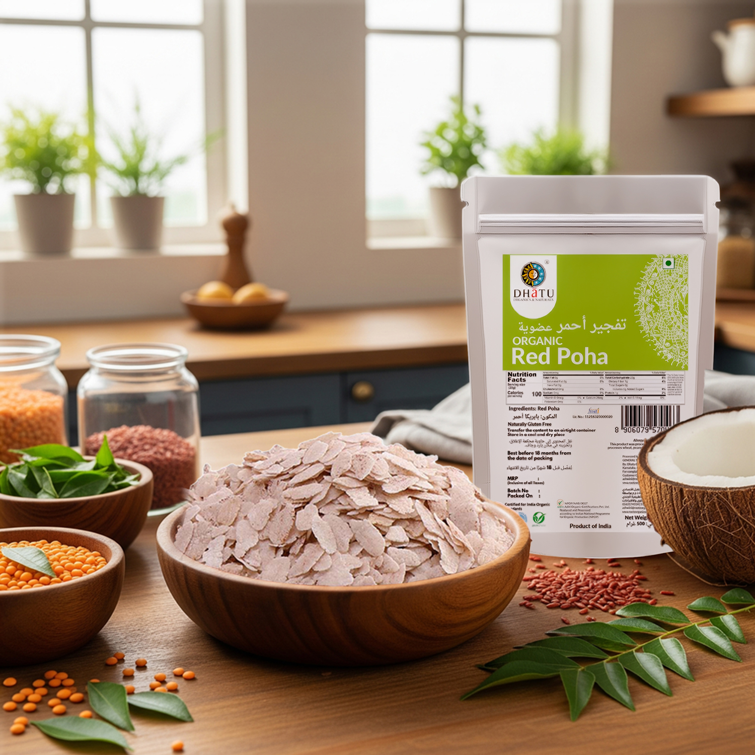 Red poha rice 500gm (Flattened Red Rice 500g)