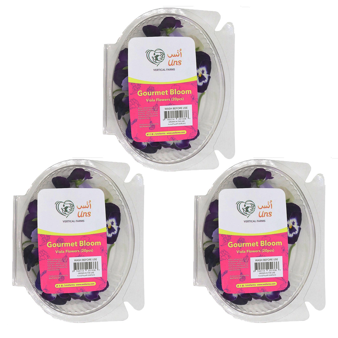 Gourmet Bloom Viola Flowers (20 pcs) Pack of - 3 by Rootz Organics
