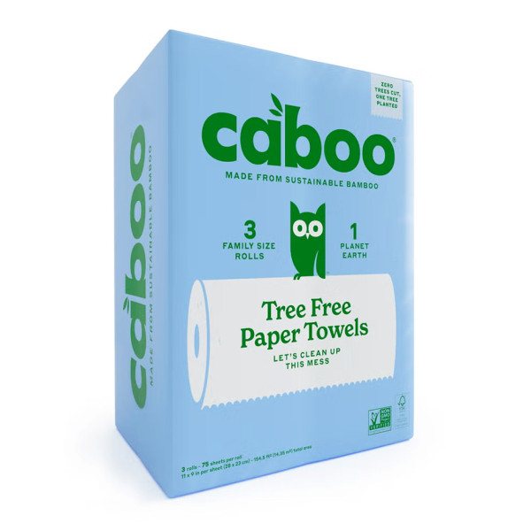 Image of Caboo Roll Towels 3 Pack – 75 Sheets per Roll | Rootz Organics