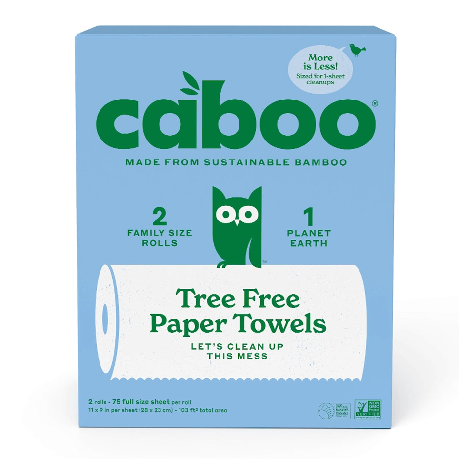 Caboo Roll Towels 2 Pack – 75 Sheets per Roll | Rootz Organics
