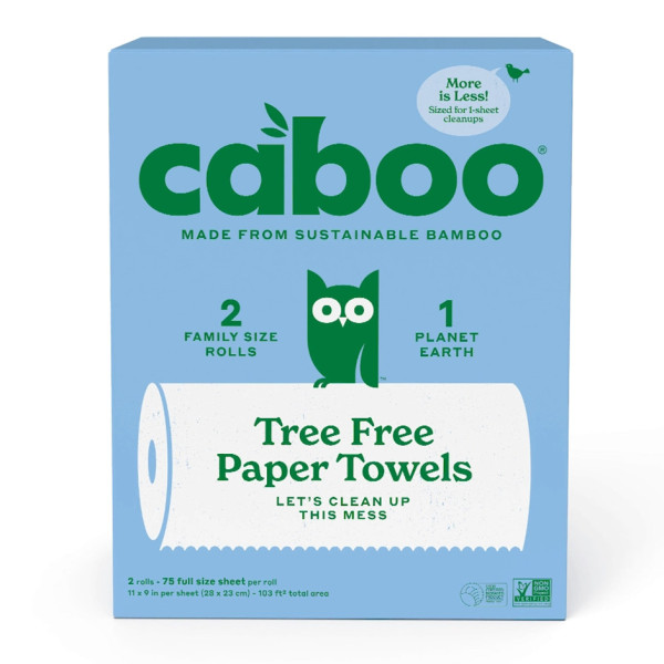 Image of Caboo Roll Towels 2 Pack – 75 Sheets per Roll | Rootz Organics