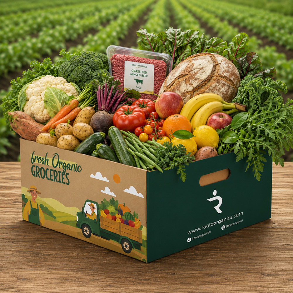 Rootz Organics Essential Organic Pantry Box | Curated Everyday Organic Grocery Essentials