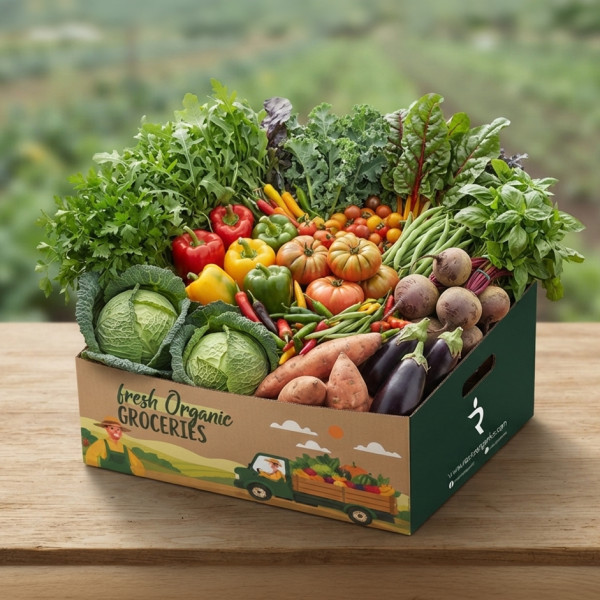 Image of Rootz Organics Organic Mixed Vegetable Box | Farm Fresh Seasonal Vegetable Box | Premium Organic Vegetables UAE