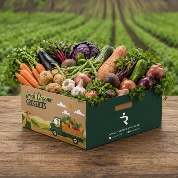 Image of Rootz Organics, Organic Veggies Only Roast Box | Premium Organic Seasonal Vegetables for Roasting &amp; Healthy Cooking