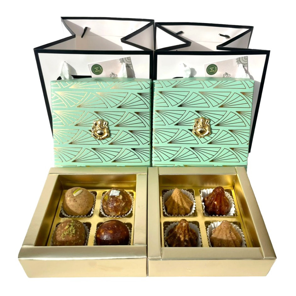 Assorted Nutty Modaks & Laddus Festive Gift Box – Refined Sugar-Free | Whole Wheat, Besan, Oats Khorak & Dates Flavours