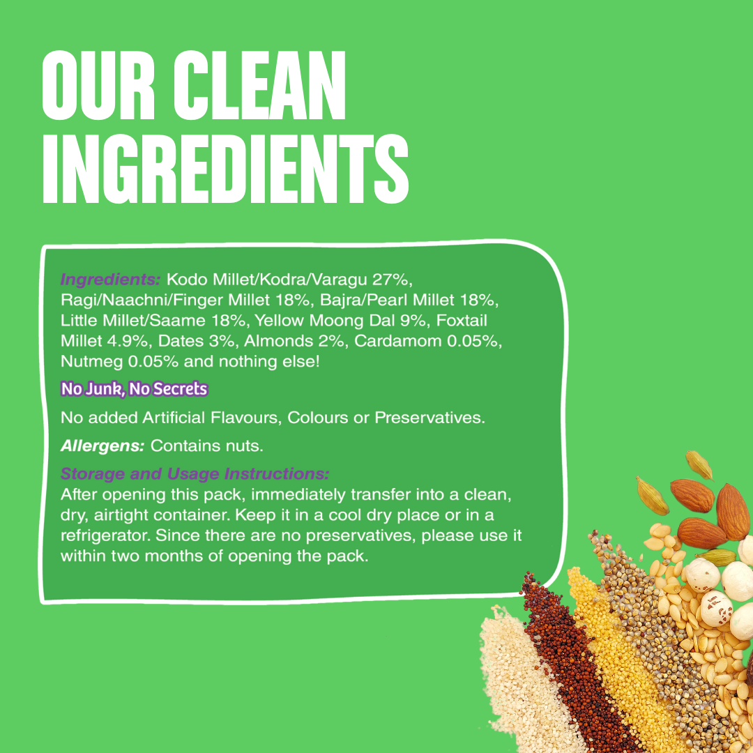 Early Foods-Sattu Maavu Multi-grain Millets Healthy Organic Porridge - Rich in Nutrients mix 200g