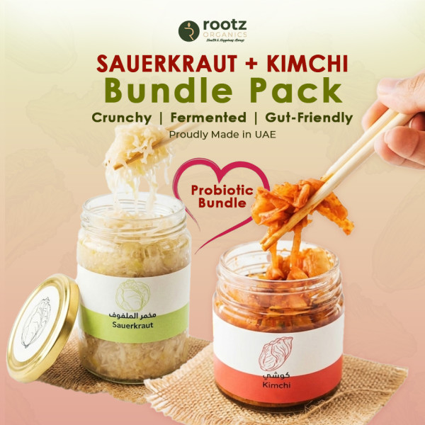Image of Sauerkraut &amp; Kimchi (Napa Cabbage) Combo – 500g Each | Naturally Fermented Probiotic Foods