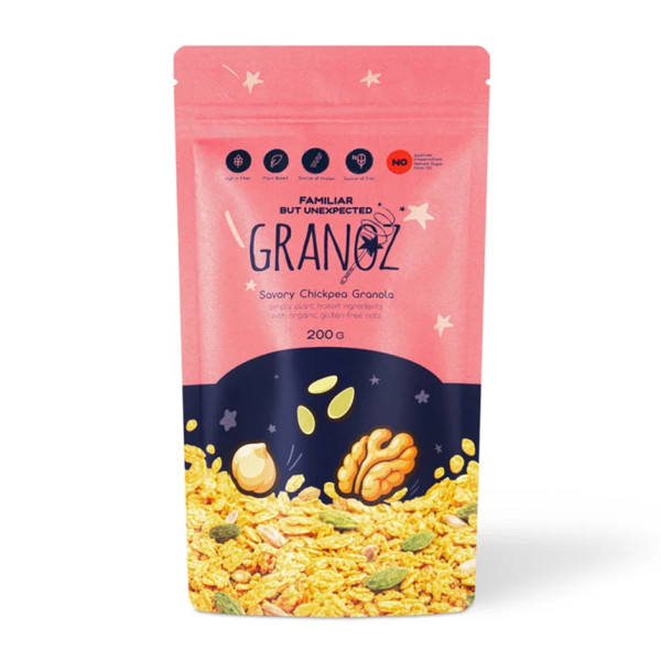Image of GRANOZ Chickpea &amp; Turmeric Savoury Granola 200g | Rootz Organics
