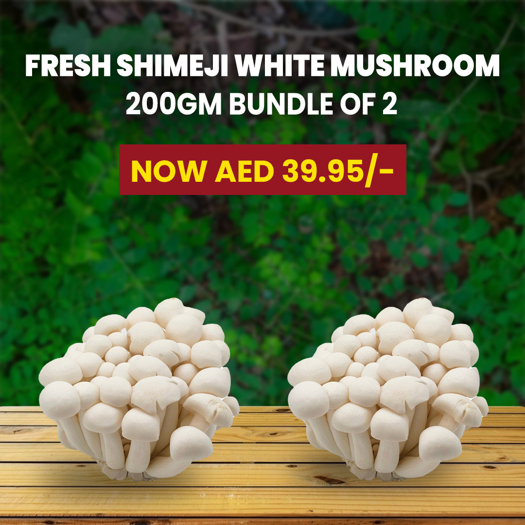 Fresh shimeji white mushroom 200gm - pack of 2