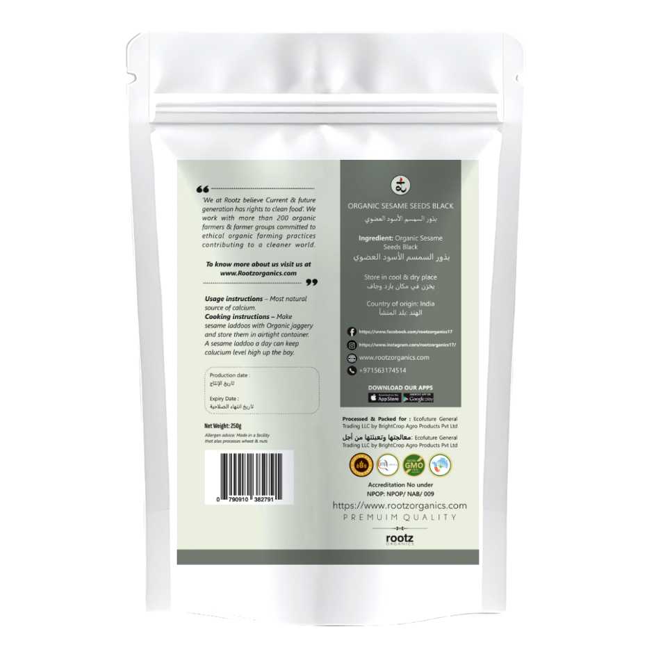 Organic Sesame Seeds - Black 250g