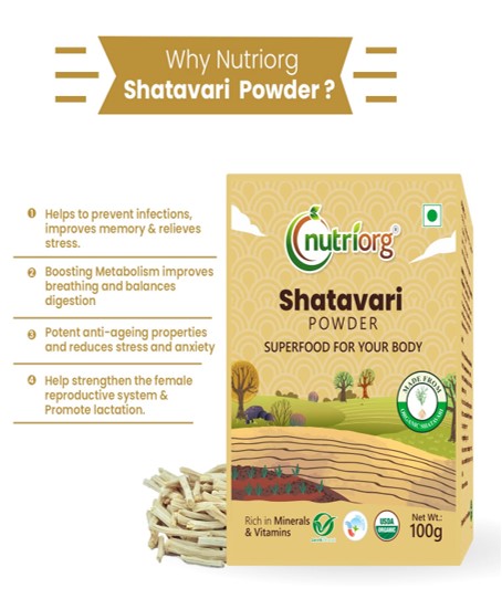 Nutriorg Certified Organic Shatavari Powder 100g