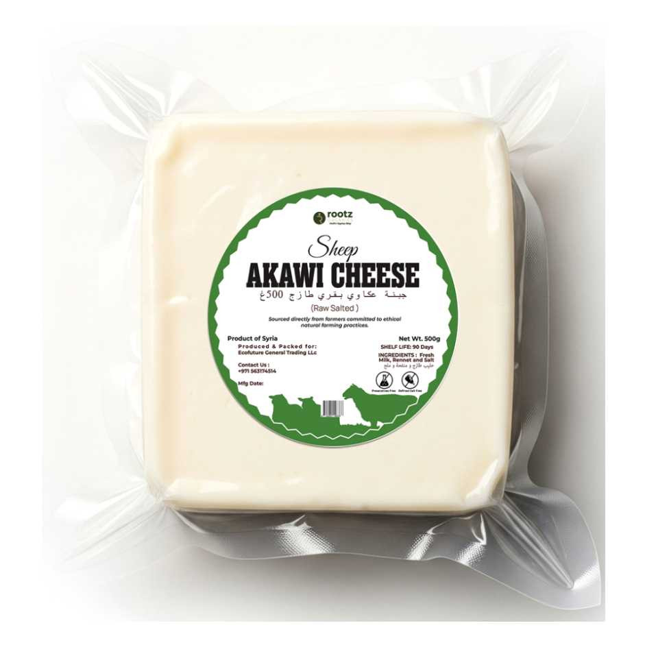 Premium Raw Salted Sheep Akawi Cheese – 500g | Traditional Arabic White Cheese