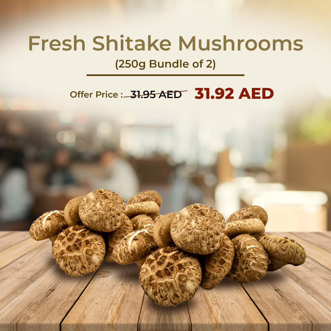 Fresh SHITAKE mushroom 200gm - pack of 2