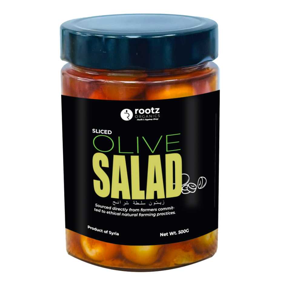 Mediterranean Sliced Olive Salad – 500g | With Lemon, Carrot & Red Pepper | Cold-Pressed Oil