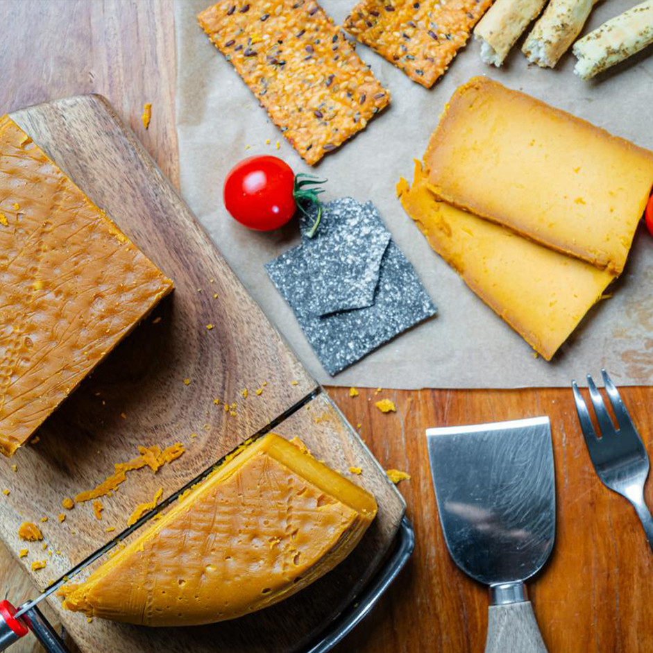 Vegan Aged Smokey Cheddar Cheese ~140g(Hand Cut)– Pack of 2