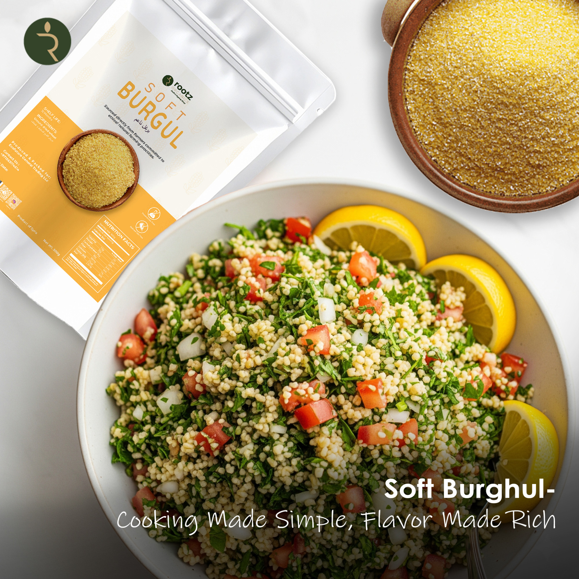Premium Soft Burgul Wheat 500g – Fine Cracked Wheat for Tabbouleh, Kibbeh & Healthy Cooking