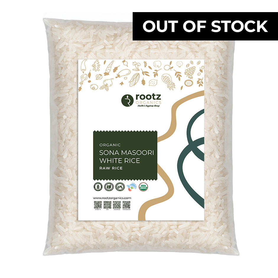 Organic White Rice Sonamasoori 3kg Bulk