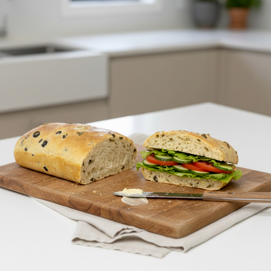 Sourdough Sandwich  Bread - Olive and jalapeno