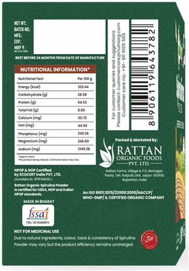 Nutriorg Spirulina Powder 100g