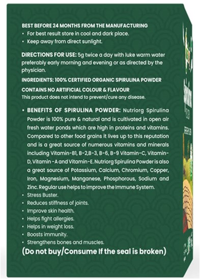 Nutriorg Spirulina Powder 100g