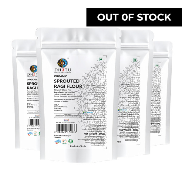 Image of Organic Sprouted Ragi Flour 500g - Pack of 4