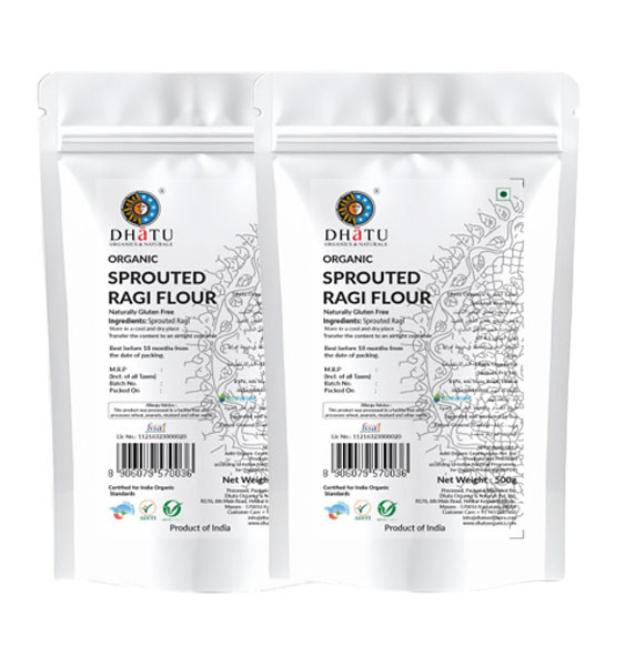 Organic Sprouted Ragi Flour 500g - Pack of 2