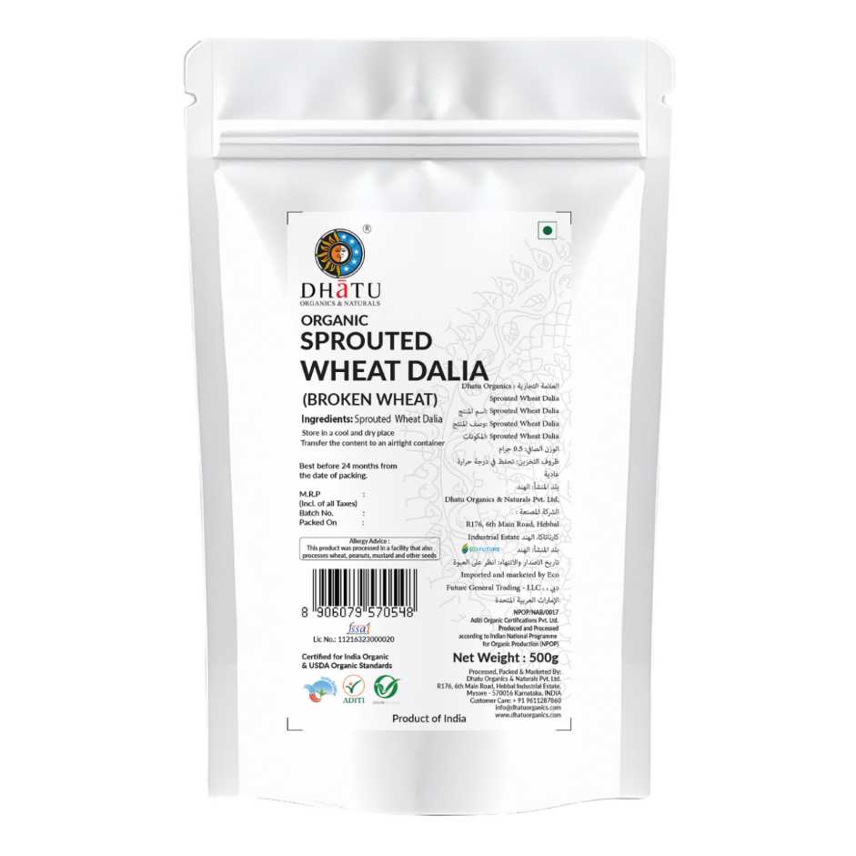 Organic Sprouted Wheat Dhalia (Broken Wheat) / Burghul - 500g
