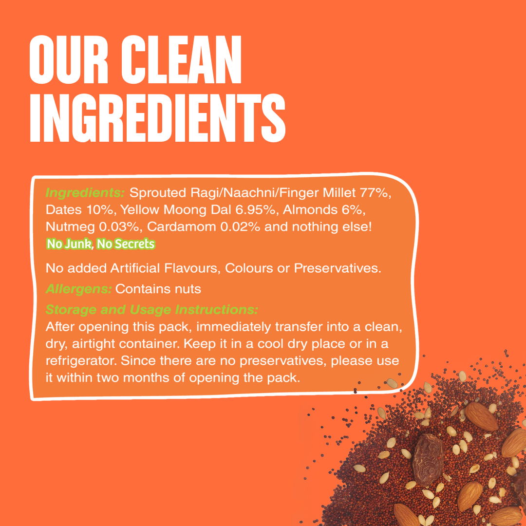 Early Foods - Sprouted Ragi, Almond & Date Porridge Mix 200g