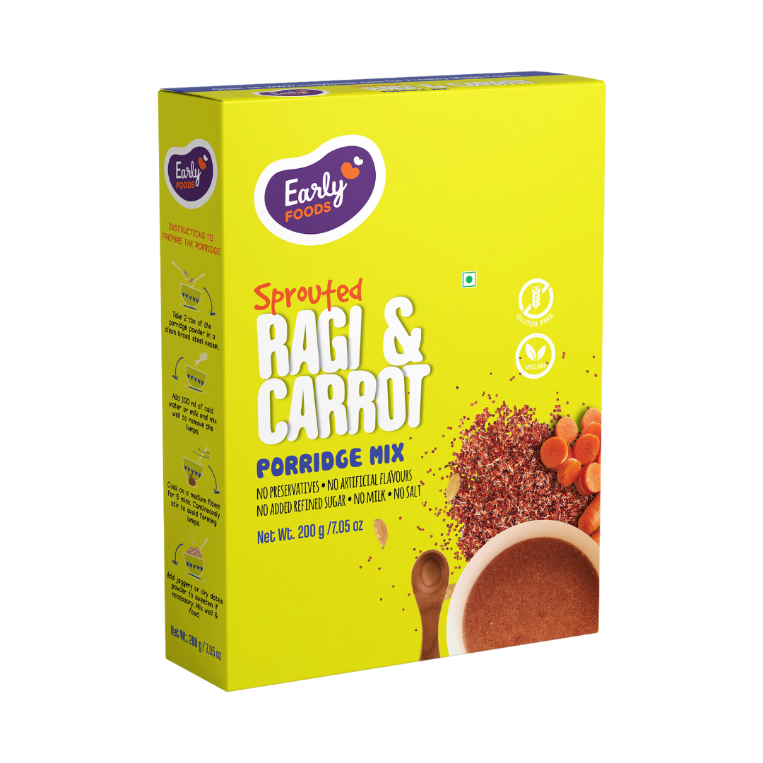 Early Foods-Sprouted Ragi Carrot Porridge Mix 200gm