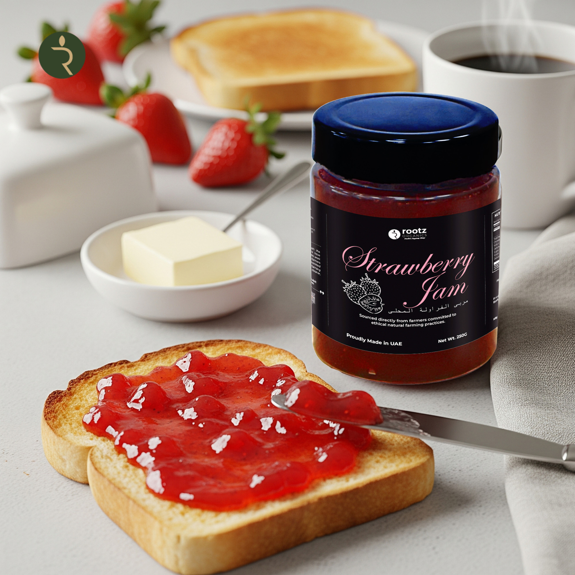 Premium Strawberry Jam 250g – Natural Fruit Spread for Bread, Pancakes & Desserts