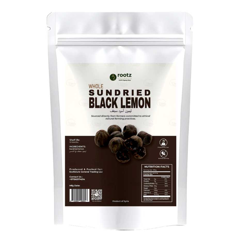 Premium Sundried Black Lemon (Loomi Aswad) 250g – Whole Dried Black Lime for Rice, Stews & Emirati Cooking
