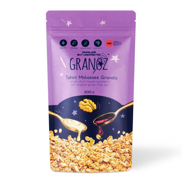 Image of GRANOZ Tahini &amp; Grape Molasses Granola with Walnuts 200g | Rootz Organics
