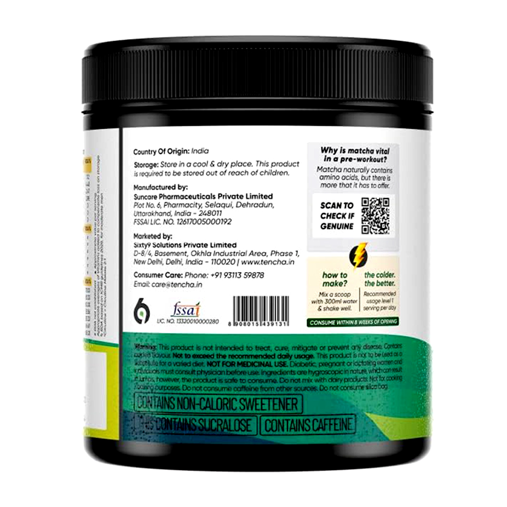 Tencha Matcha Pre-Workout Dietary Supplements For Adult, 180g