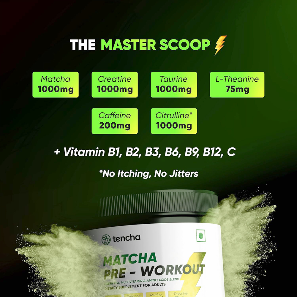 Tencha Matcha Pre-Workout Dietary Supplements For Adult, 180g