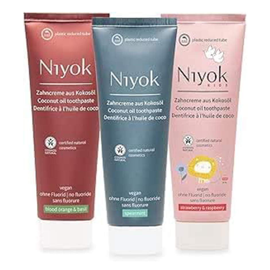 Toothpaste made of organic coconut oil (3 x 75 ml) - Blood Orange + Spearmint + Kids