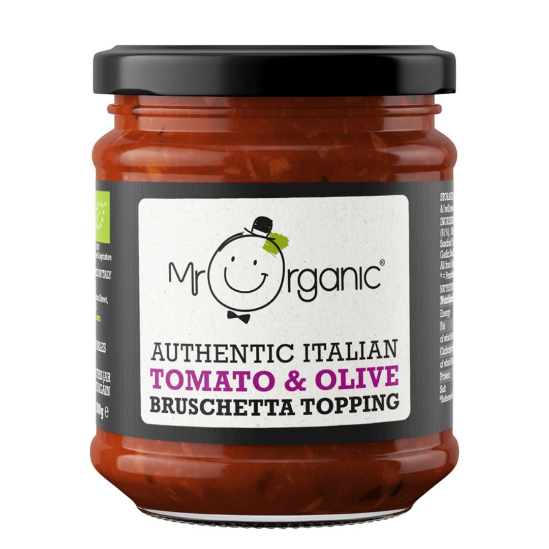 Mr Organic Authentic Italian Tomato & Olive Bruschetta Topping 200g