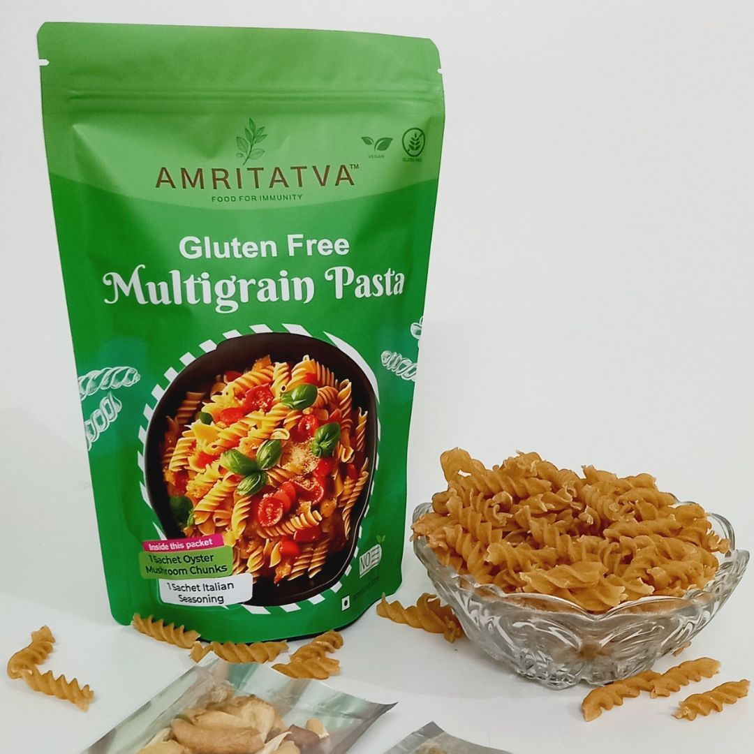 Amritatva Gluten-Free Multigrain Pasta with Italian Seasoning and Oyster Mushroom Chunks 200gm by Rootz Organics