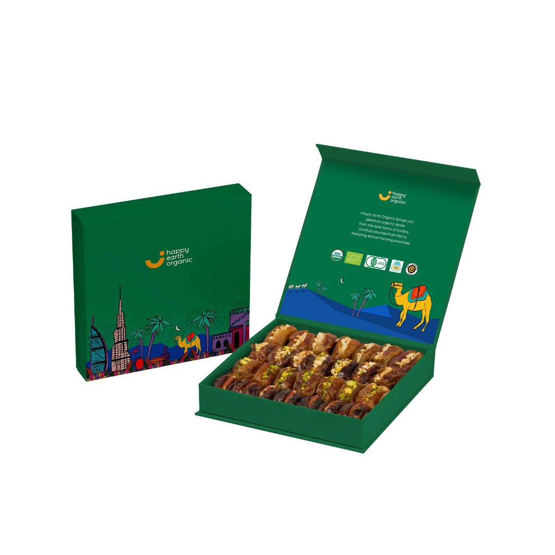 Organic Filled Dates Gift Box Dubai Green - 500 g