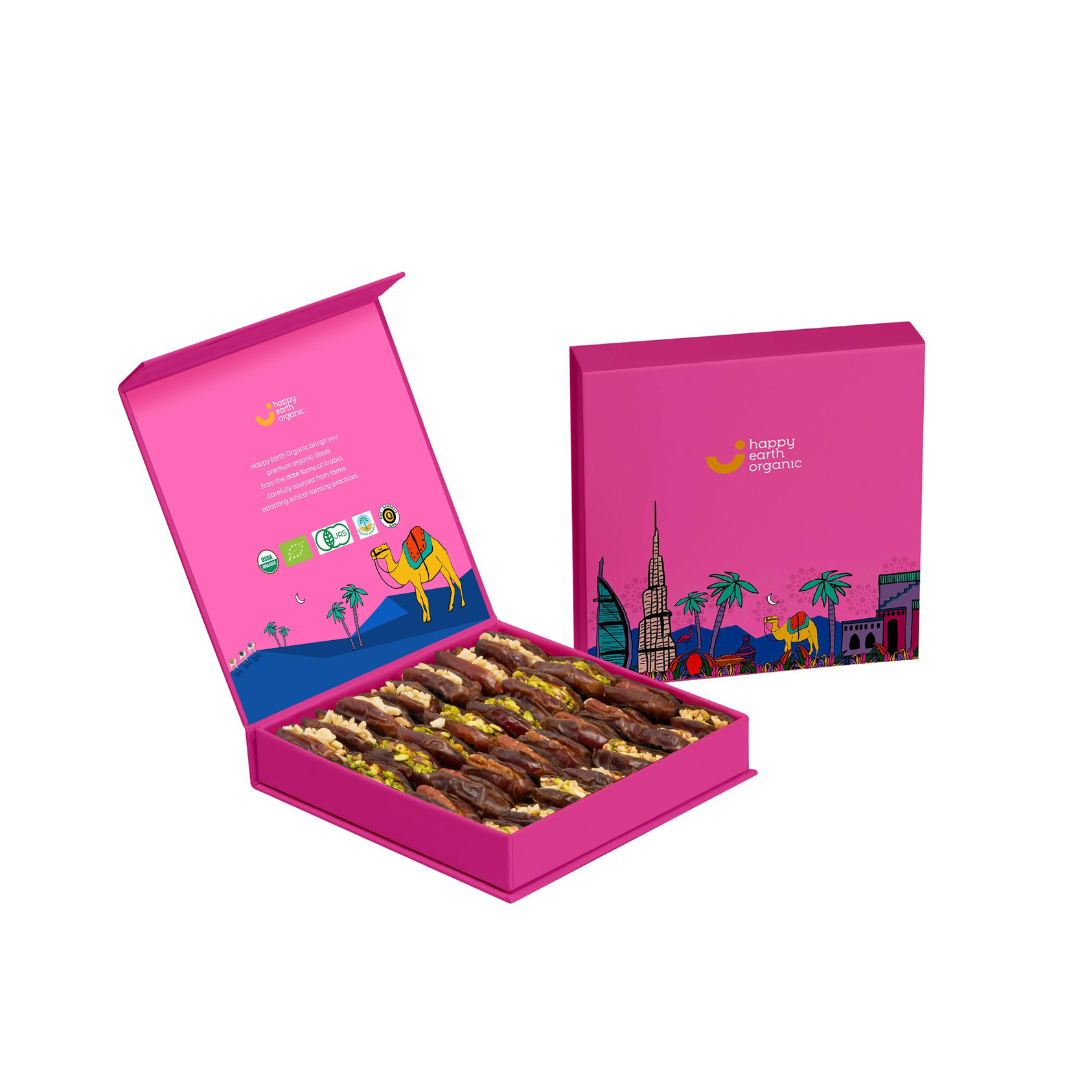 Organic Filled Dates Gift Box Dubai Pink - 500 g