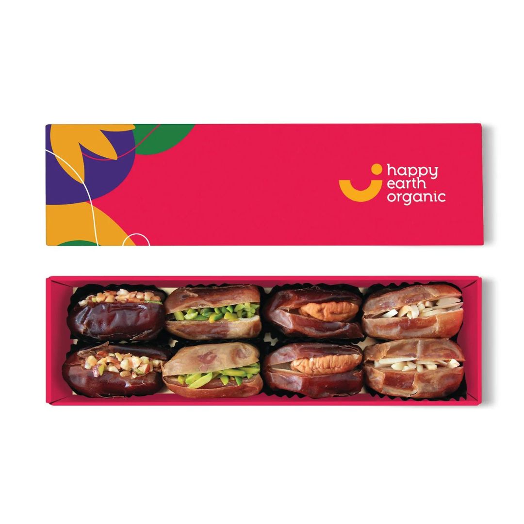 Organic Filled Dates Gift Box - Vibrant Pink  - 145g