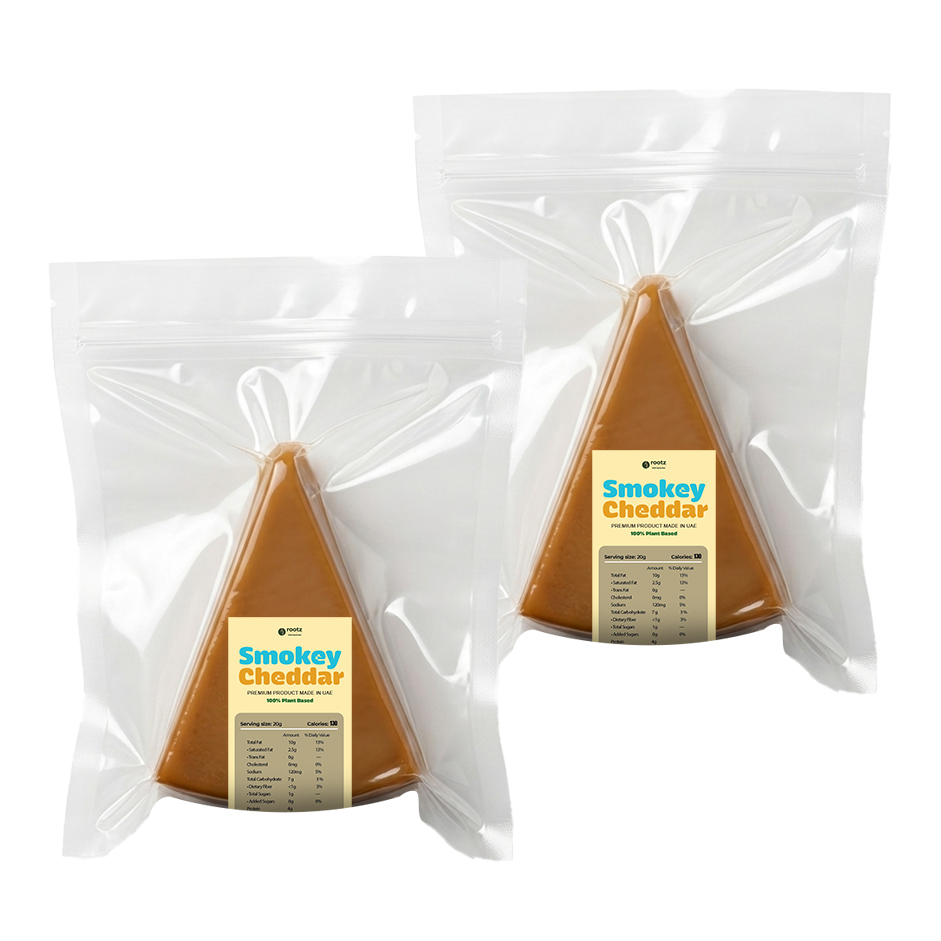 Vegan Aged Smokey Cheddar Cheese ~140g(Hand Cut)– Pack of 2