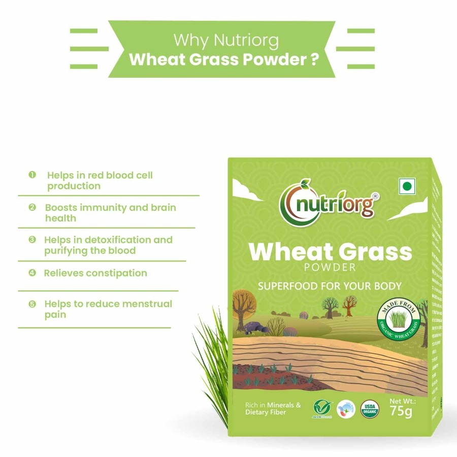 Nutriorg Certified Organic Wheatgrass powder 75g