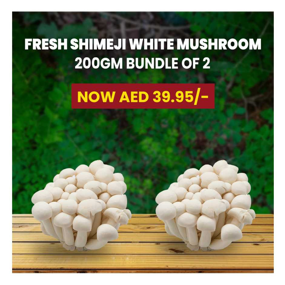 Fresh shimeji white mushroom 200gm - pack of 2