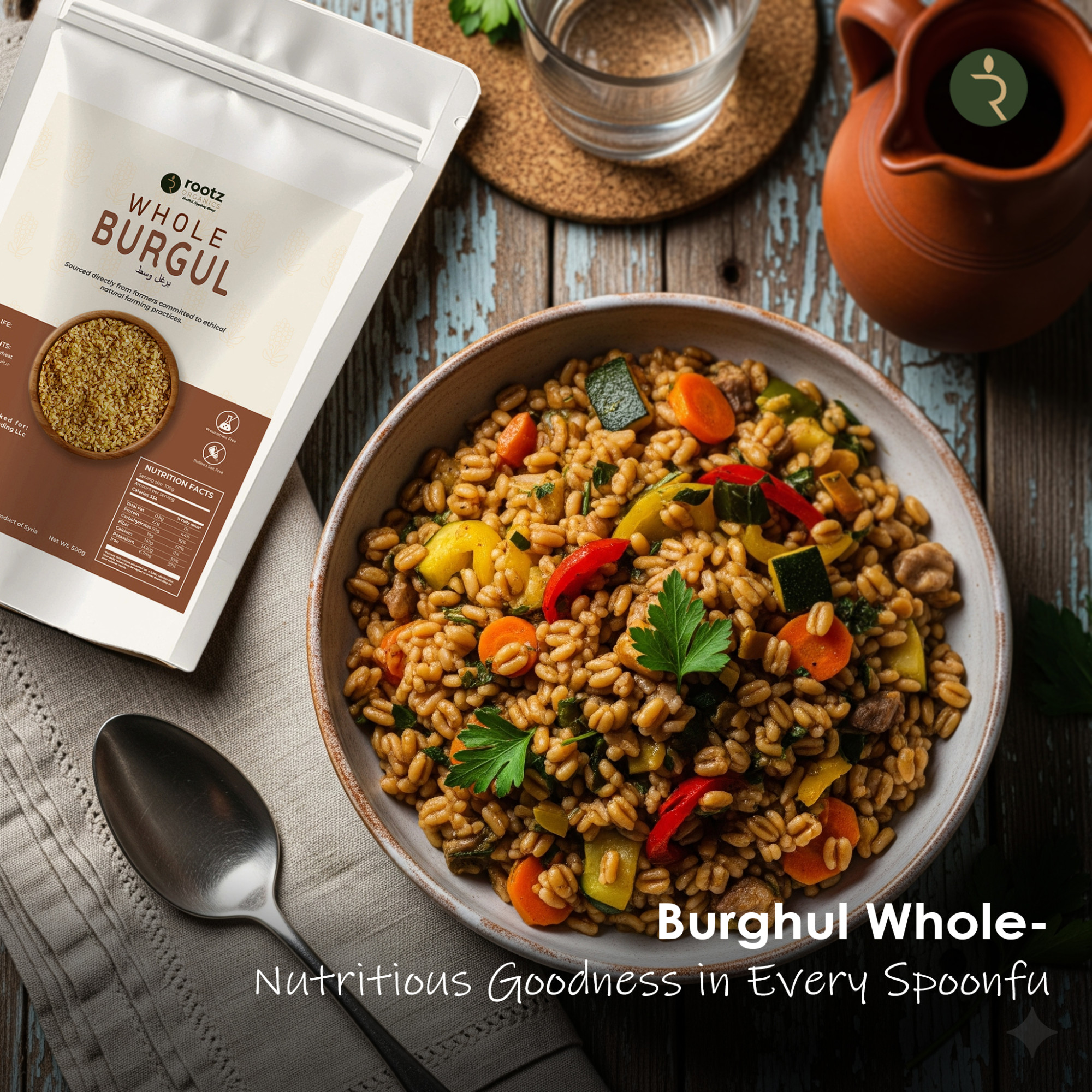 Premium Whole Bulgur Wheat 500g – Coarse Cracked Wheat for Pilafs, Stews & Traditional Cooking