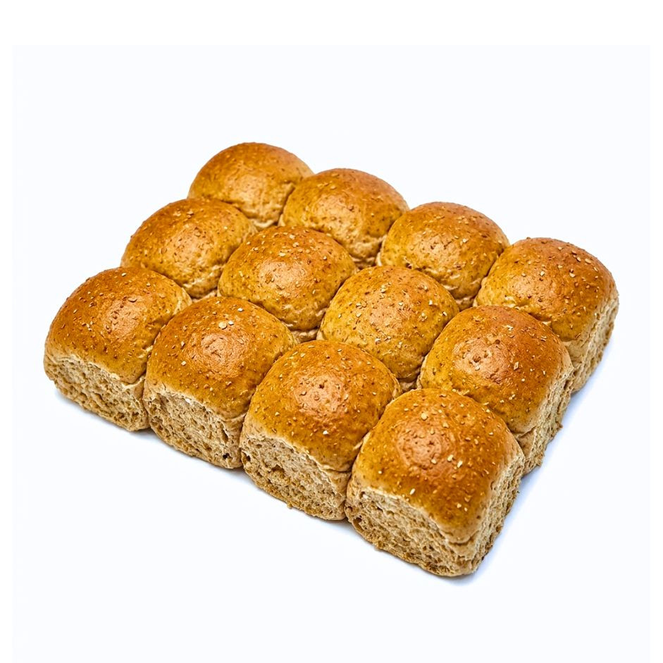 Rootz Organics Wholewheat Mini Pav (Pack of 12) — Freshly Baked, Pack of 12