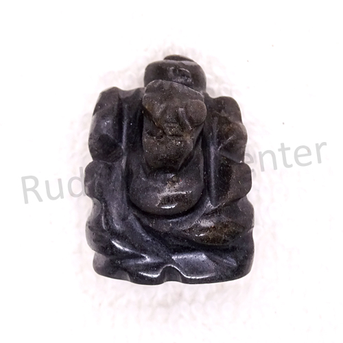 Black Obsidian Ganesha Idol