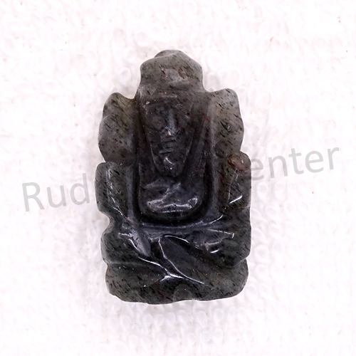 Black Obsidian Ganesha Idol